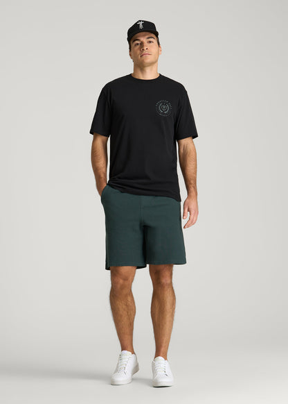 Crest Graphic Tee for Tall Men in Black