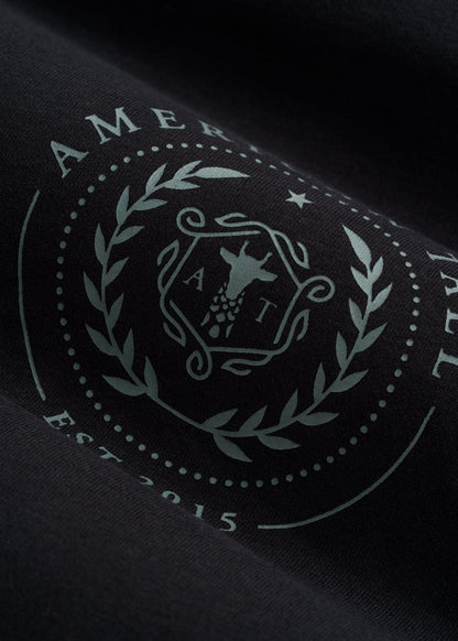 Crest Graphic Tee for Tall Men in Black