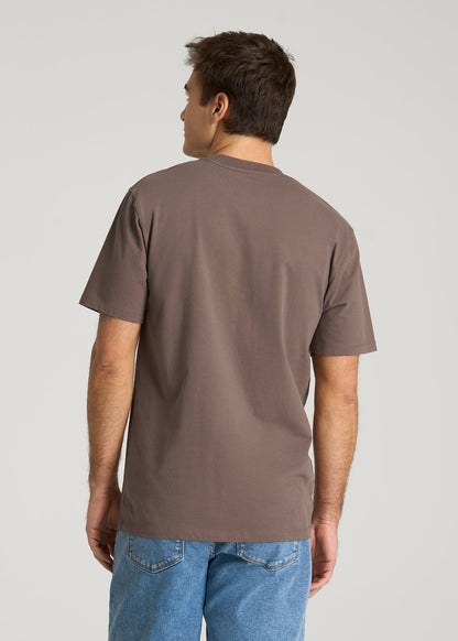 Crest Graphic Tee for Tall Men in Brown