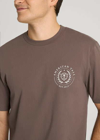 Crest Graphic Tee for Tall Men in Brown