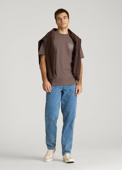 Crest Graphic Tee for Tall Men in Brown