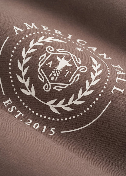 Crest Graphic Tee for Tall Men in Brown
