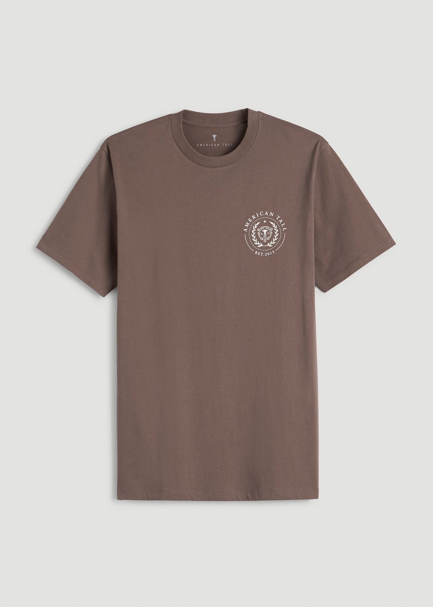 Crest Graphic Tee for Tall Men in Brown