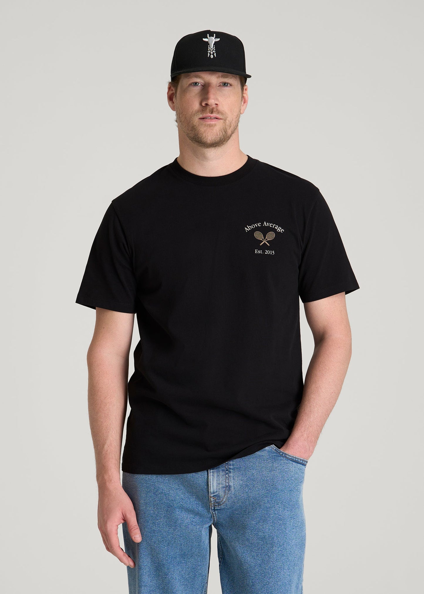 Country Club Graphic Tee for Tall Men in Black