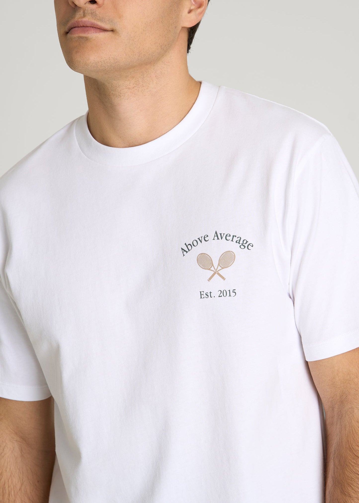 Country Club Graphic Tee for Tall Men in White
