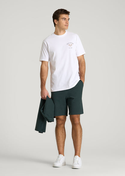Country Club Graphic Tee for Tall Men in White
