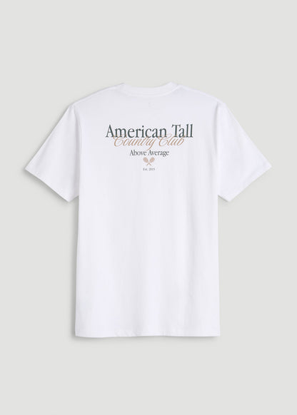 Country Club Graphic Tee for Tall Men in White