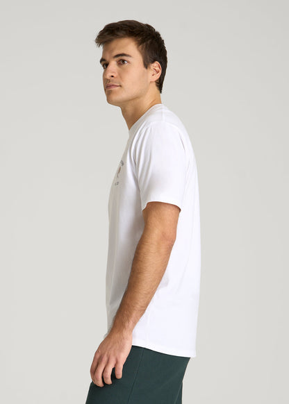 Country Club Graphic Tee for Tall Men in White