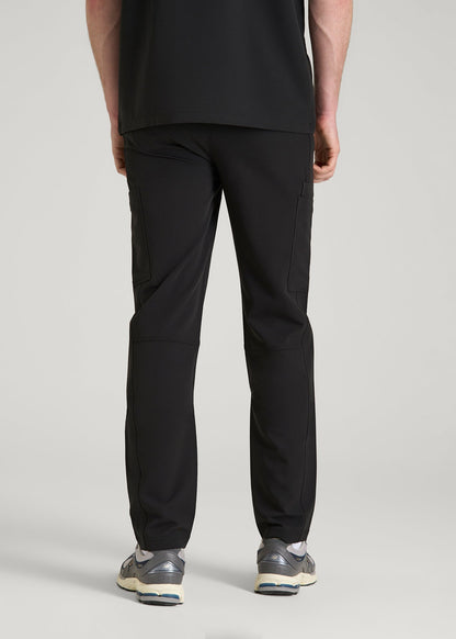 Cargo Scrub Pants for Tall Men in Black