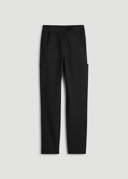 Cargo Scrub Pants for Tall Men in Black