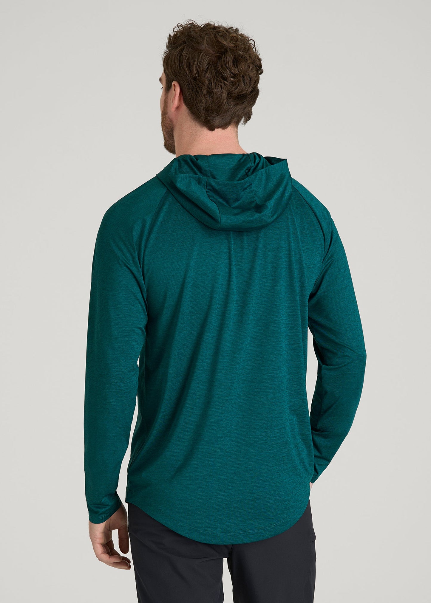 A.T. Performance Training Hoodie for Tall Men in Deep Teal Space Dye
