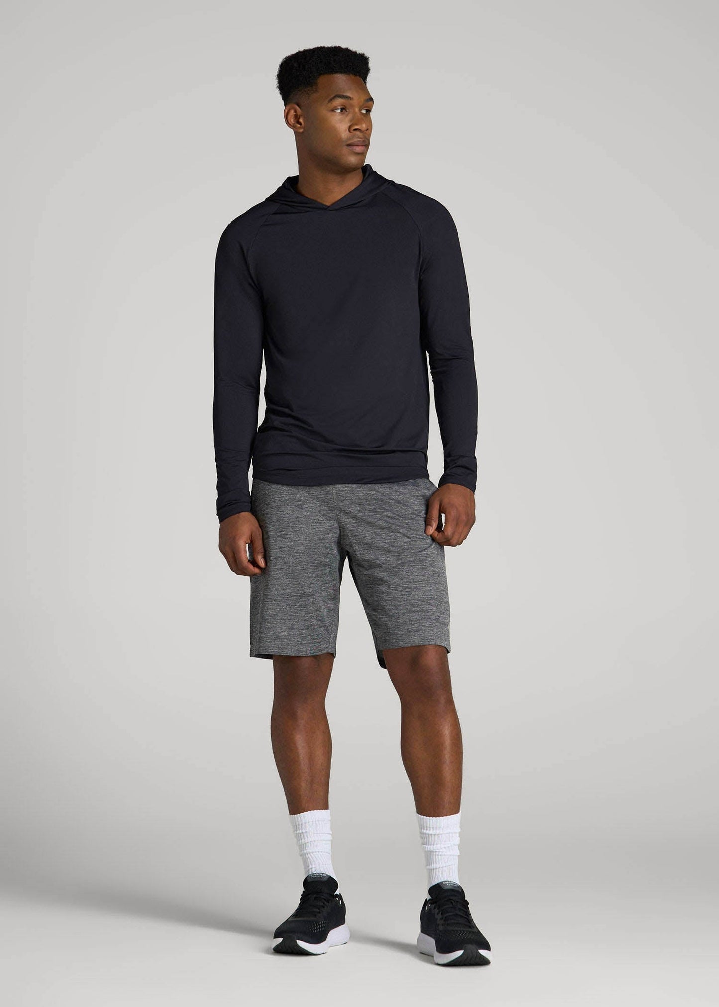 A.T. Performance Training Hoodie for Tall Men in Black