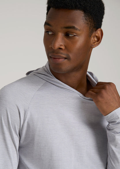 A.T. Performance Training Hoodie for Tall Men in Light Silver