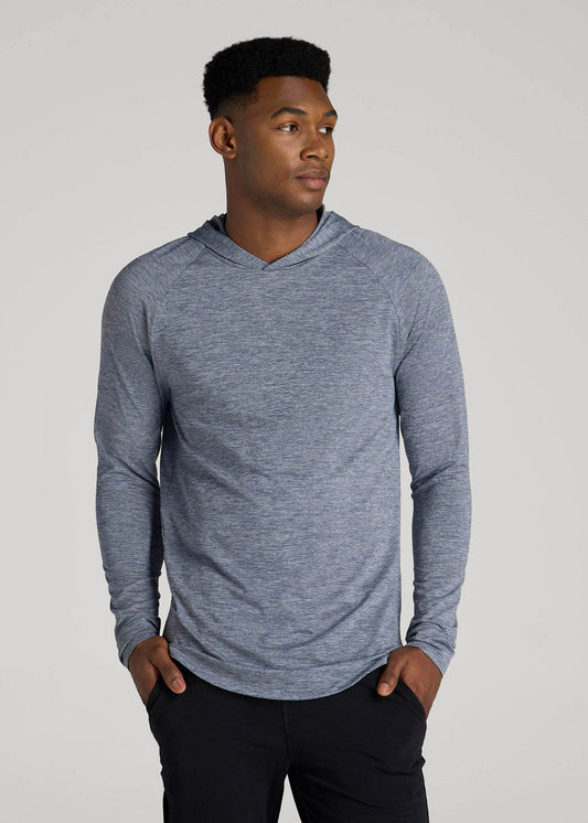 A.T. Performance Training Hoodie for Tall Men in Navy Space Dye