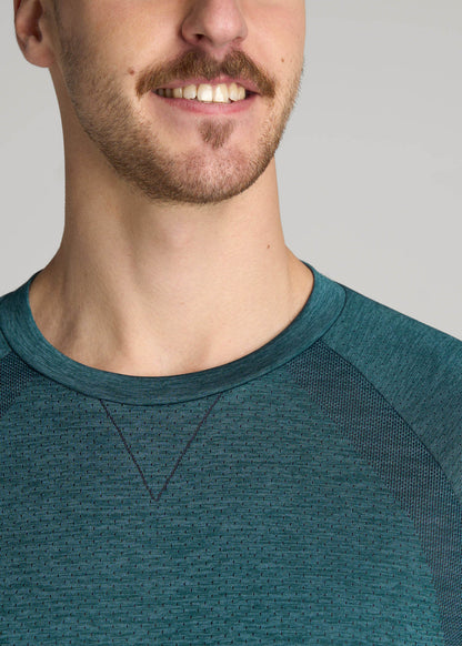 A.T. Performance MODERN-FIT Raglan Shirt for Tall Men in Teal Mix