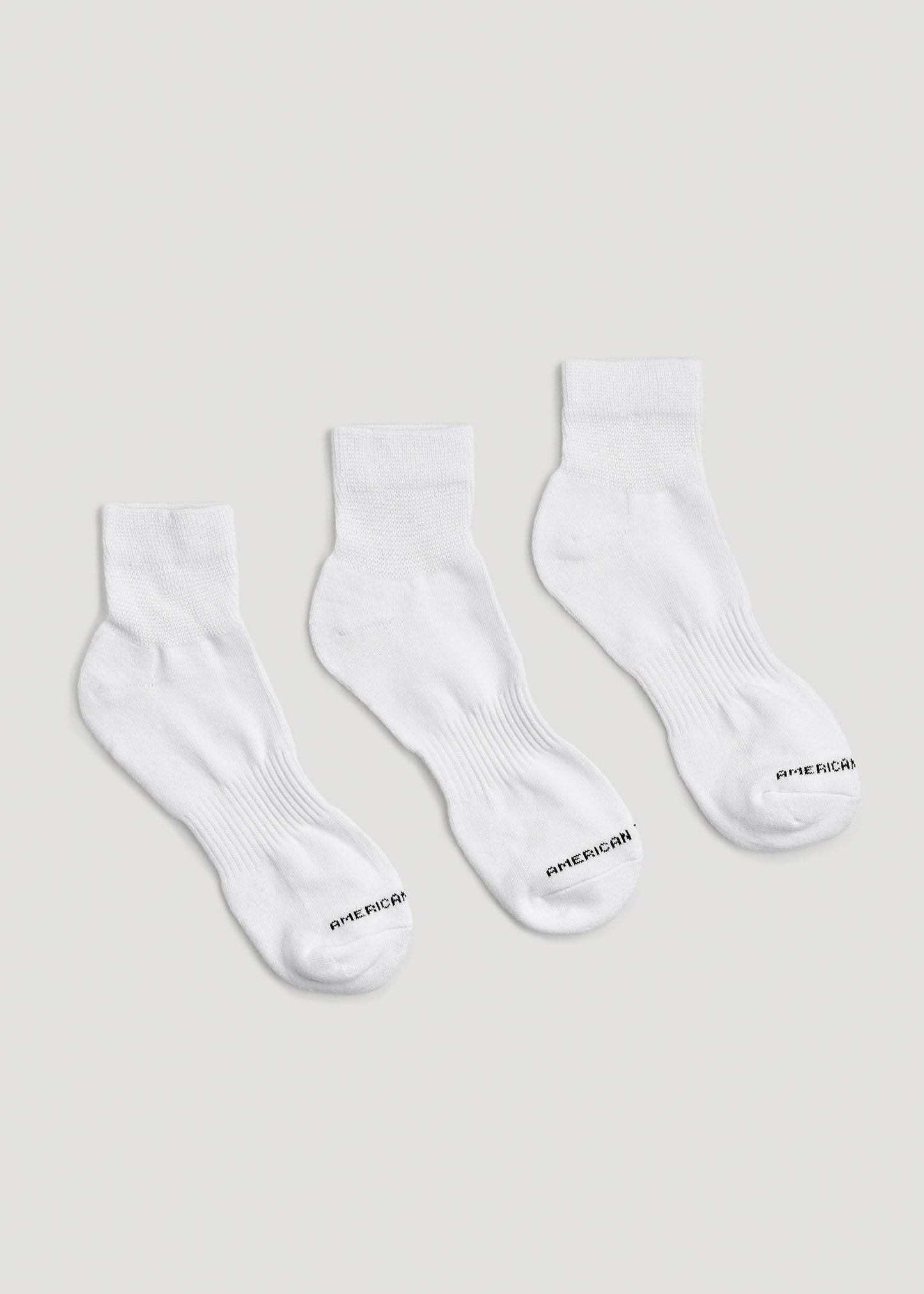 Athletic Mid Ankle Socks (X-Large Size: 14-17) for Tall Men in White