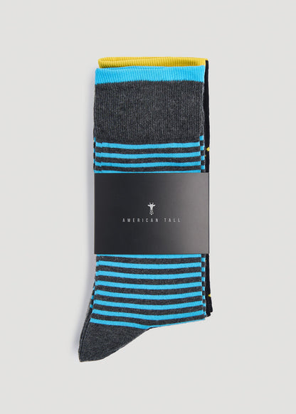 Dress Socks Size 14 to 17 (3-Pack) for Tall Men in Pack A