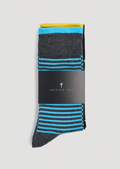 Dress Socks Size 14 to 17 (3-Pack) for Tall Men in Pack A