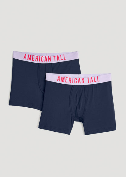 2-Pack Micro Modal Boxer Briefs for Tall Men in Navy