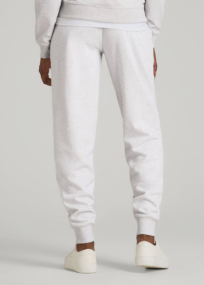 A.T. Basics Athletic Joggers for Tall Women in Heather Cloud White