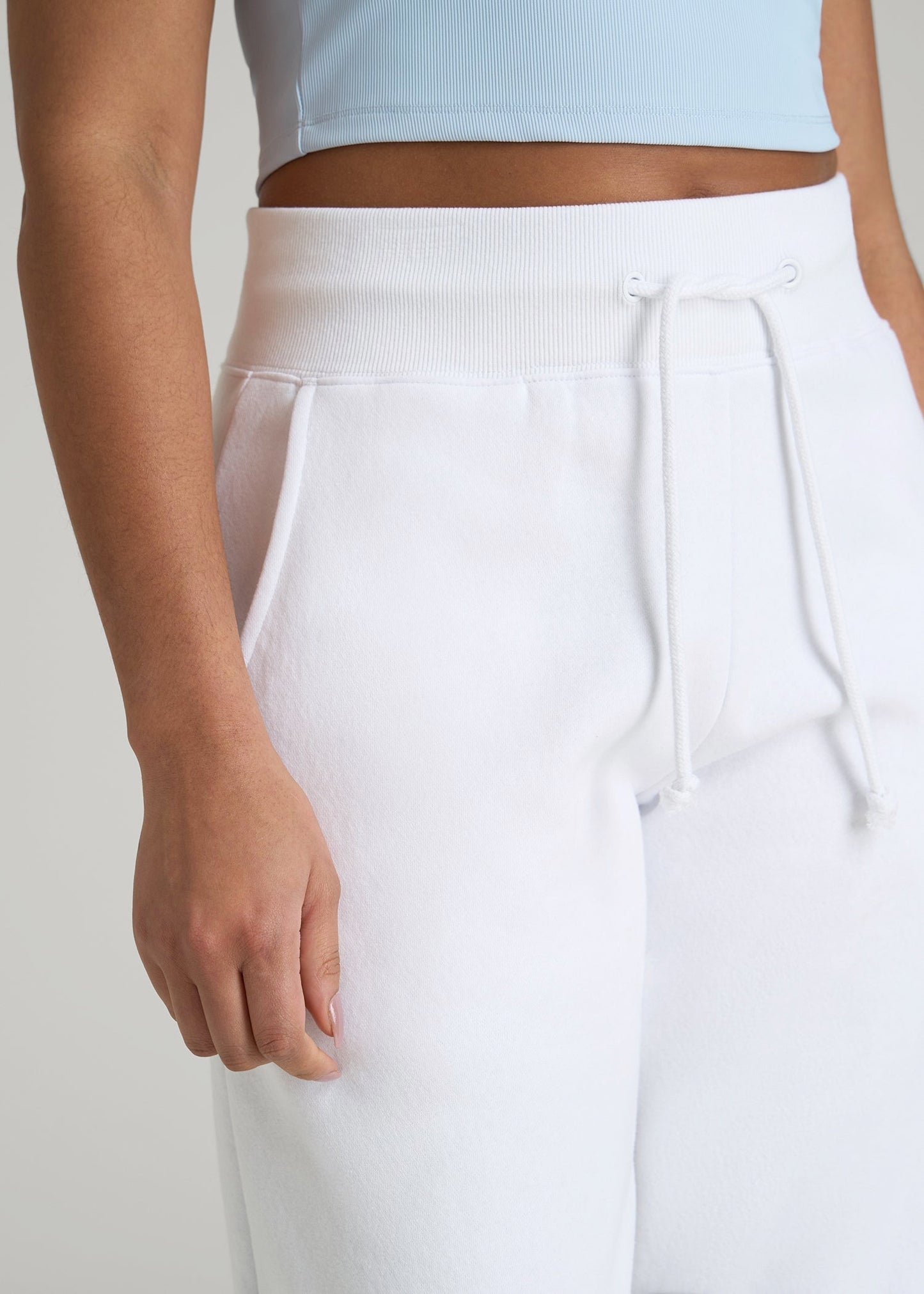 A.T. Basics Athletic Joggers for Tall Women in Optic White