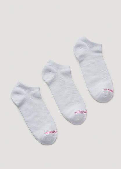 Ankle Socks (X-Large Size: 10-13) for Tall Women in White