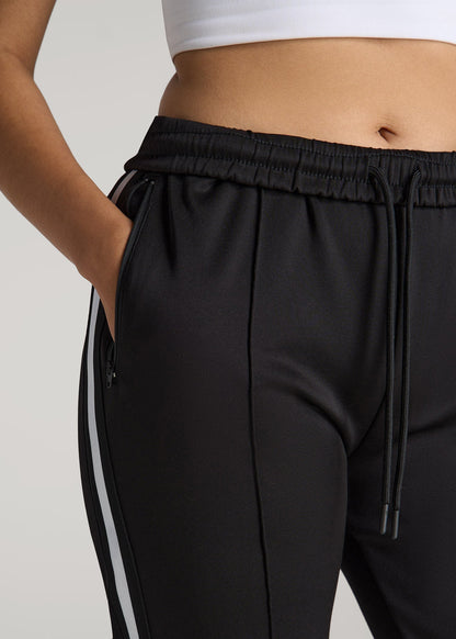 Athletic Stripe Pants for Tall Women in Black & White
