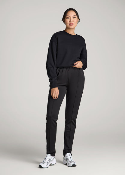 Athletic Stripe Pants for Tall Women in Black & White