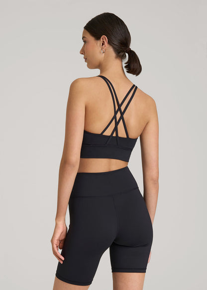 Balance Crisscross Sports Bra for Tall Women in Black