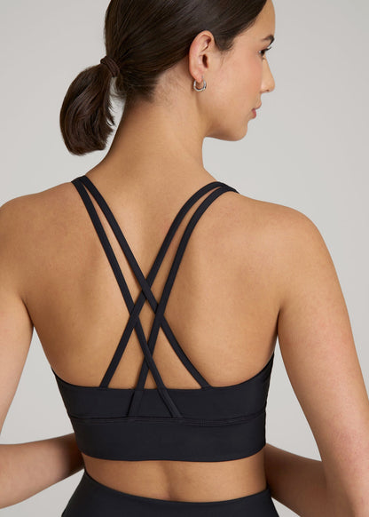 Balance Crisscross Sports Bra for Tall Women in Black