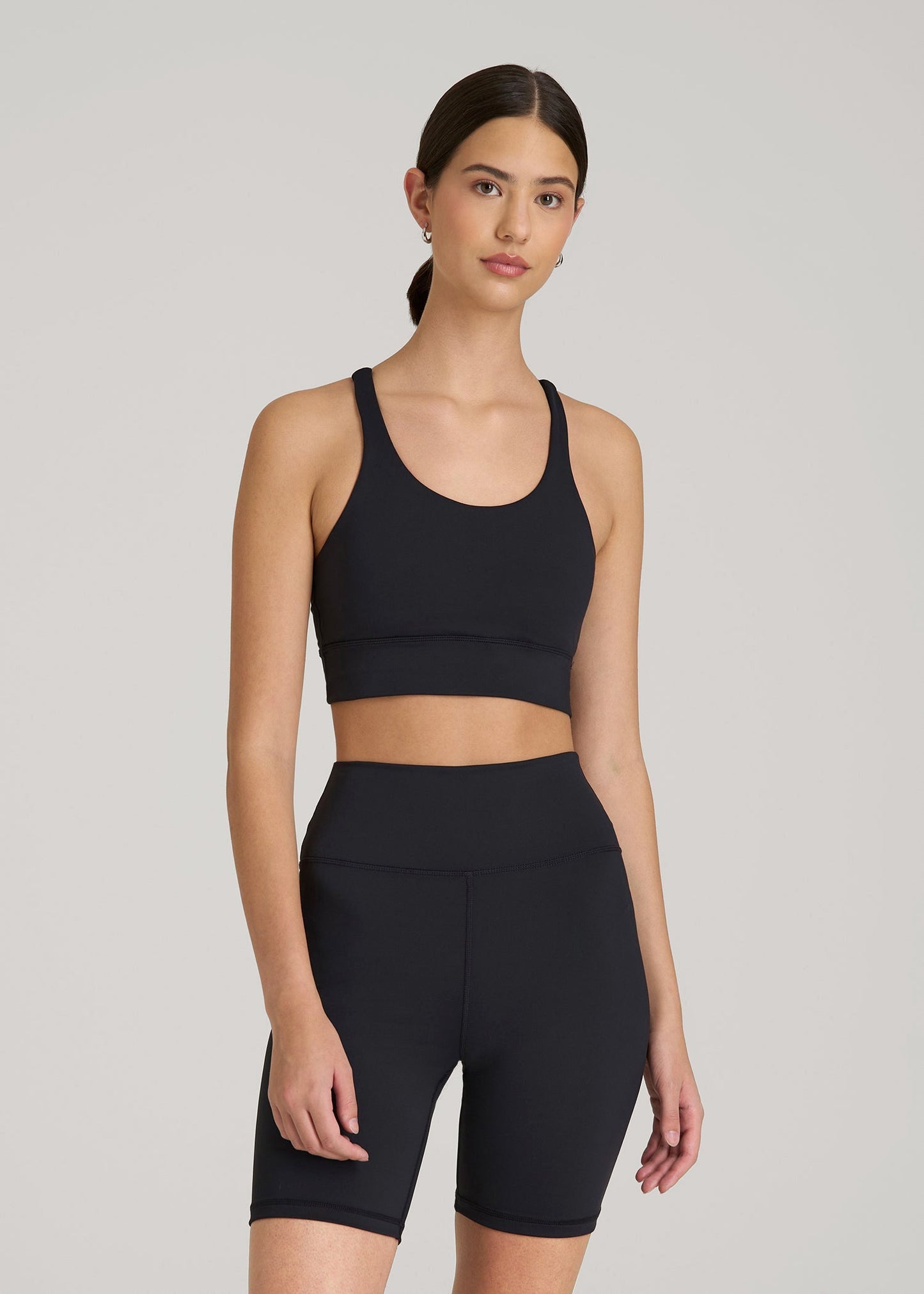 Balance Crisscross Sports Bra for Tall Women in Black