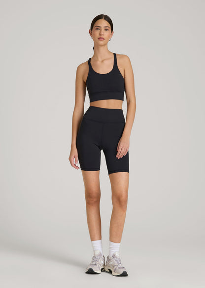 Balance Crisscross Sports Bra for Tall Women in Black