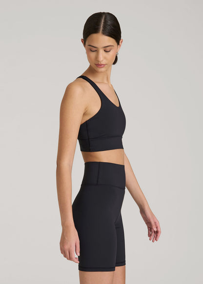 Balance Crisscross Sports Bra for Tall Women in Black