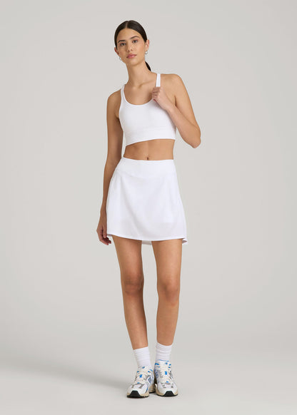 Balance Crisscross Sports Bra for Tall Women in Bright White