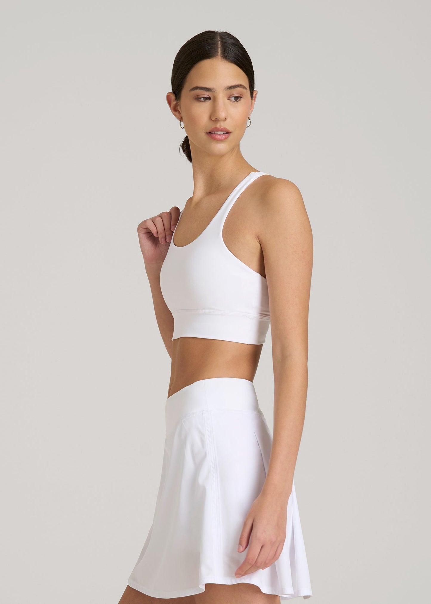 Balance Crisscross Sports Bra for Tall Women in Bright White