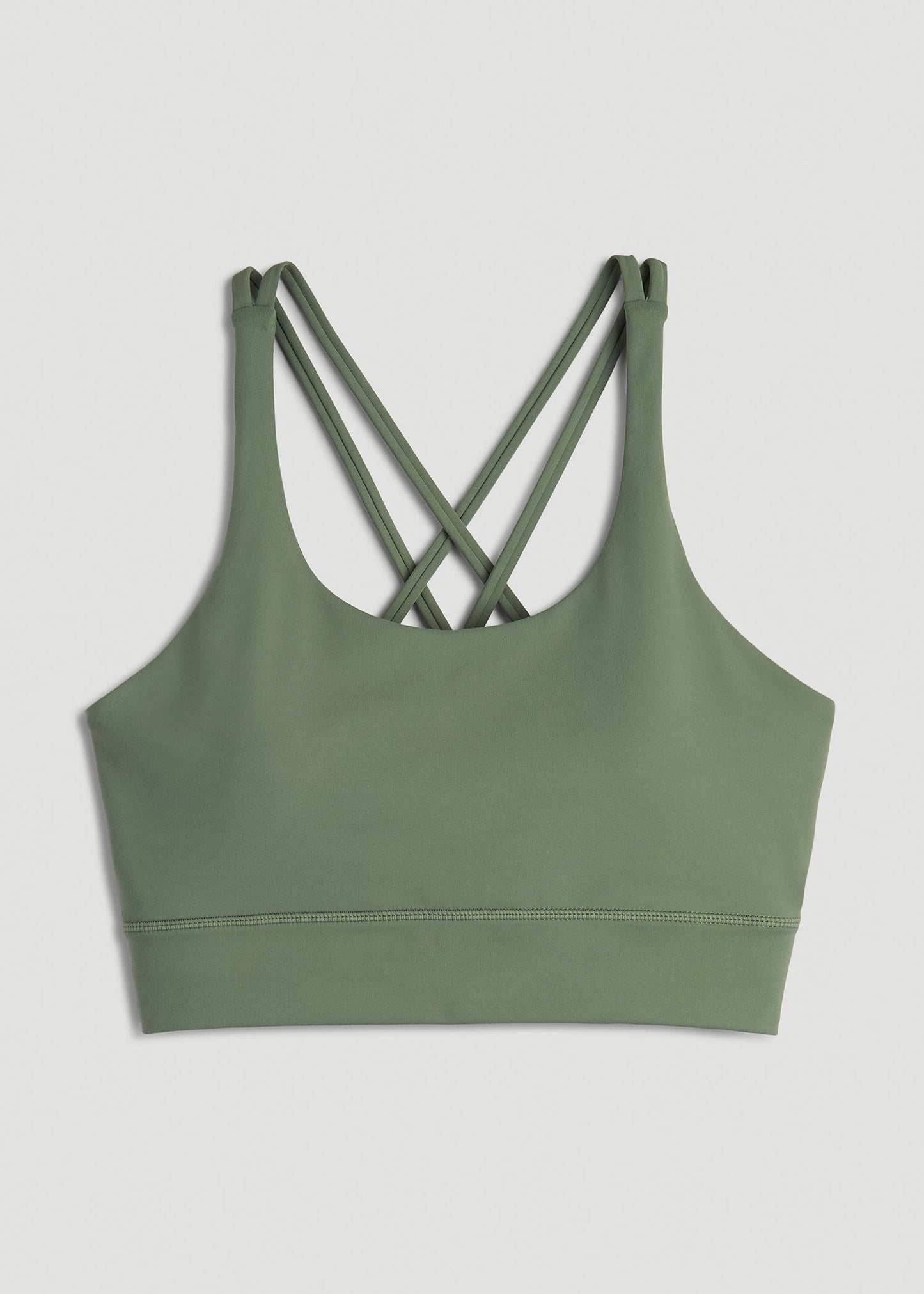 Balance Crisscross Sports Bra for Tall Women in Dark Seagrass