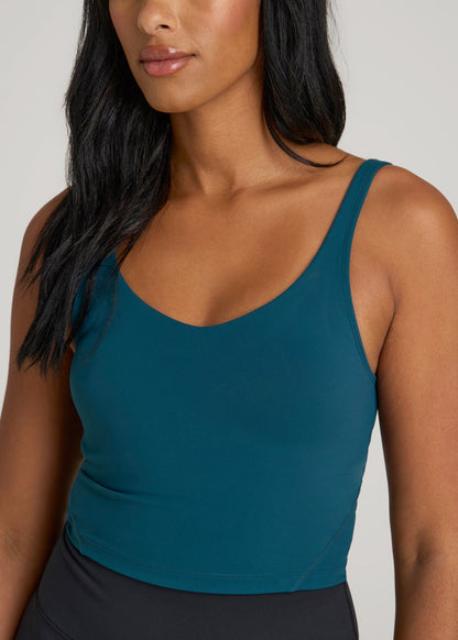 Balance Tank Top for Tall Women in Deep Water