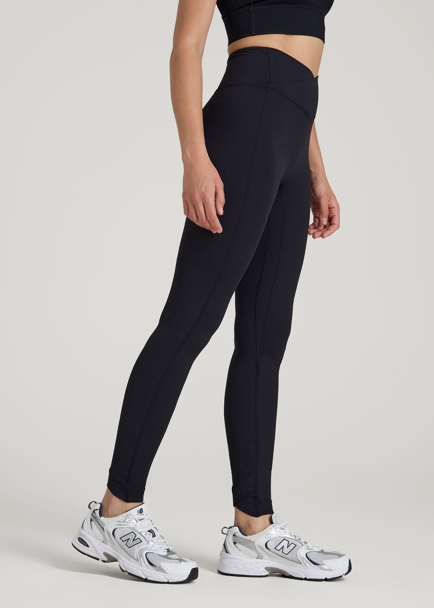 Balance Cross Over Leggings for Tall Women in Black