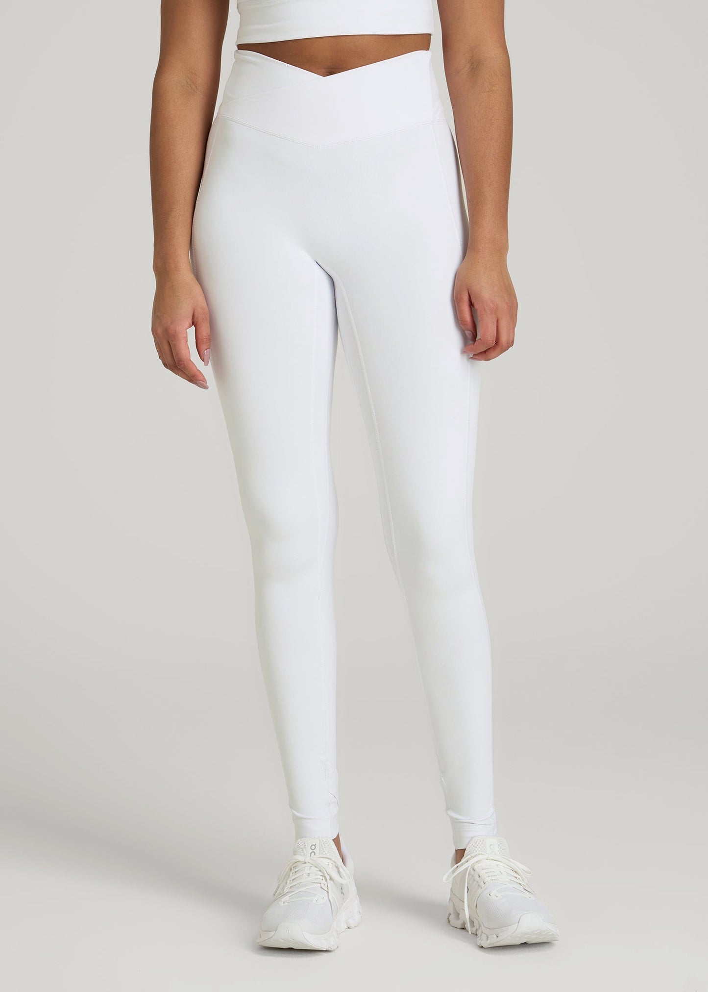 Balance Cross Over Leggings for Tall Women in White