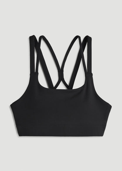 Balance Multi-Strap Sports Bra for Tall Women in Black