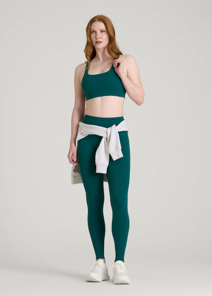 Balance Multi-Strap Sports Bra for Tall Women in Deep Teal