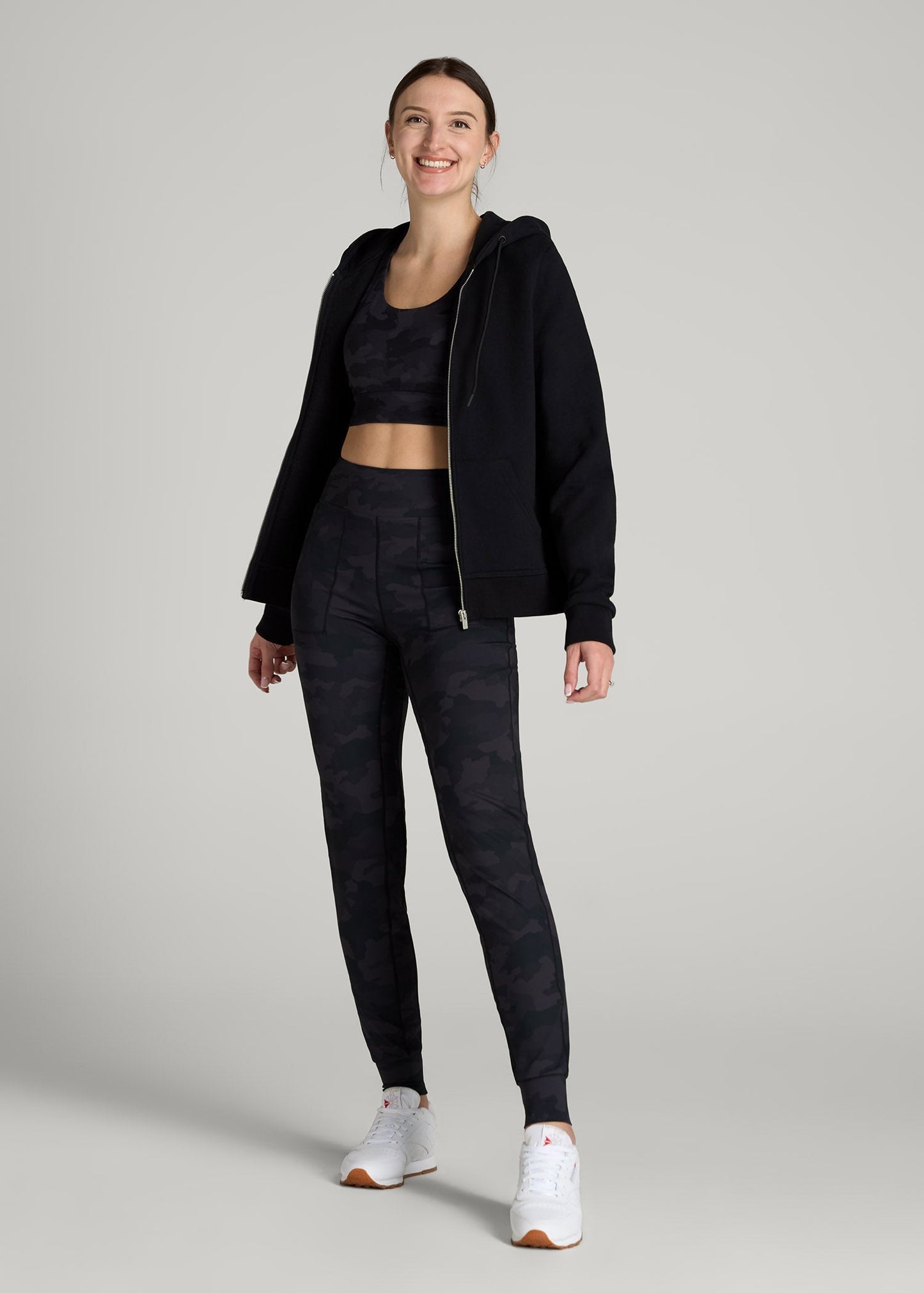 Balance Pocket Joggers for Tall Women in Grey Camo