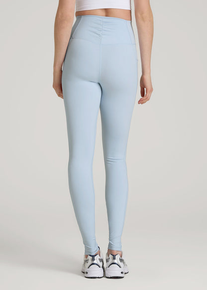 Balance Cinched Back Pocket Legging for Tall Women in Ice Blue