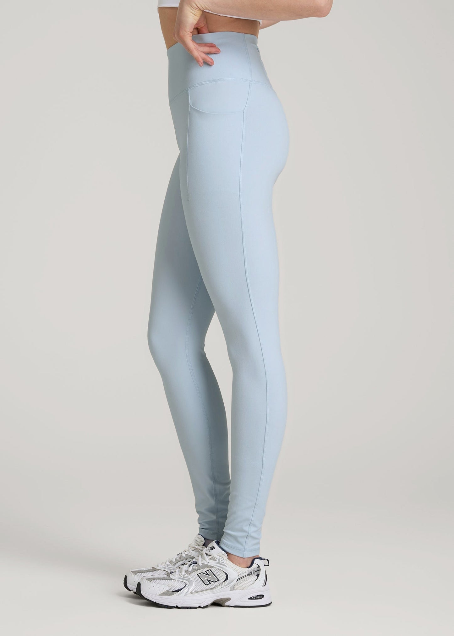 Balance Cinched Back Pocket Legging for Tall Women in Ice Blue