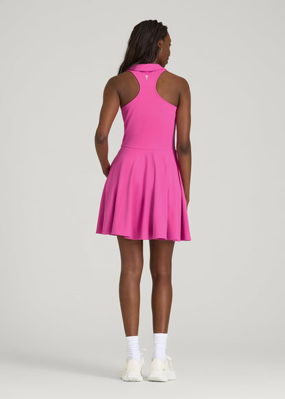 Balance Racerback Sleeveless Polo Dress for Tall Women in Magenta
