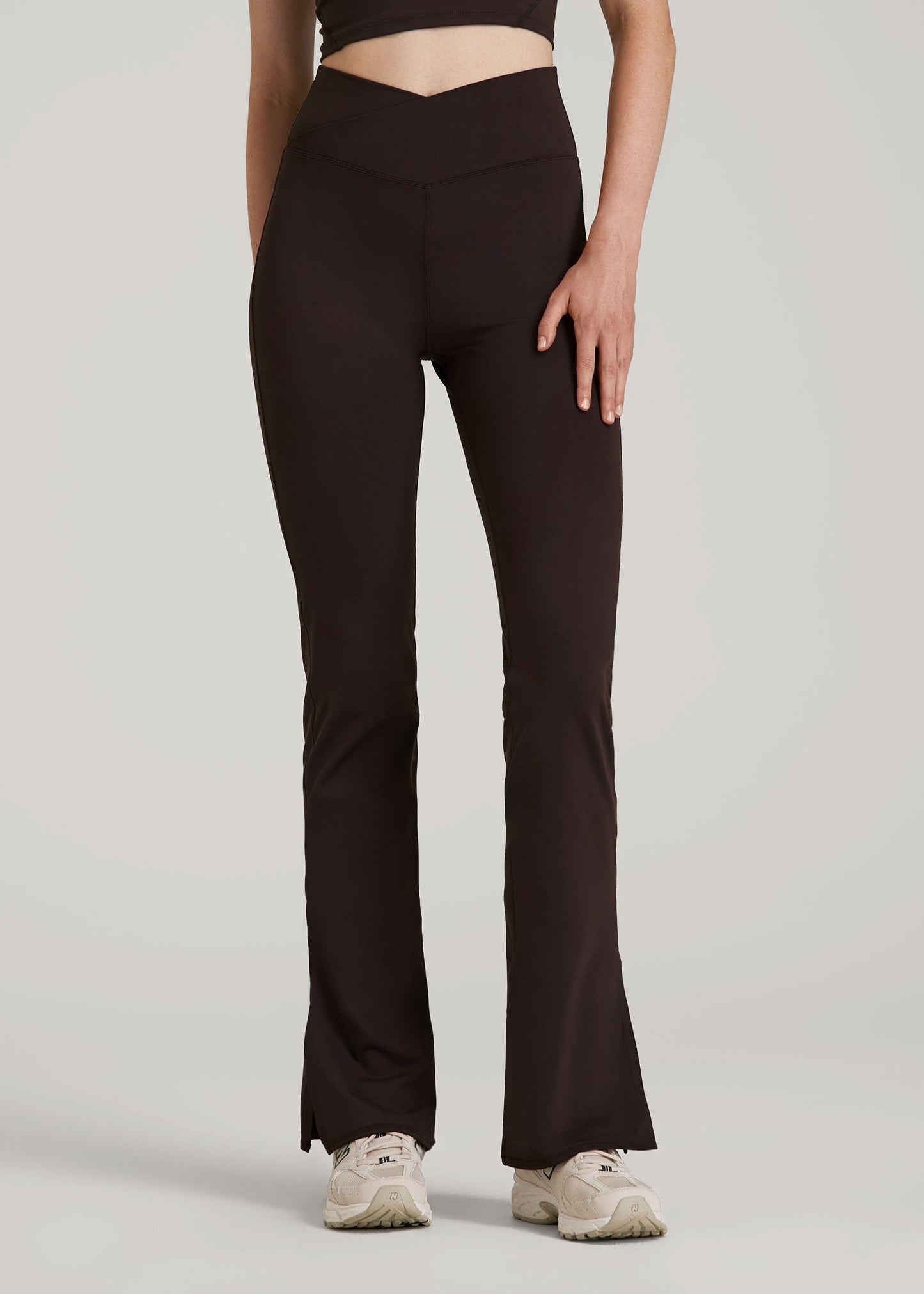 Balance Split Flare Pants for Tall Women in Espresso
