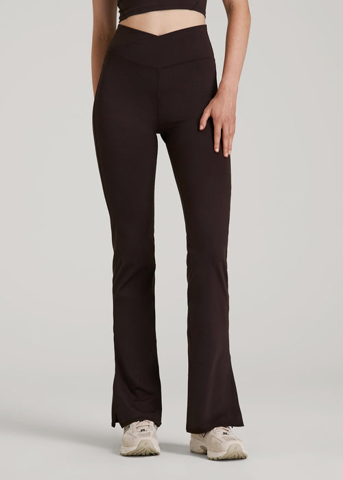 Balance Split Flare Pants for Tall Women in Espresso