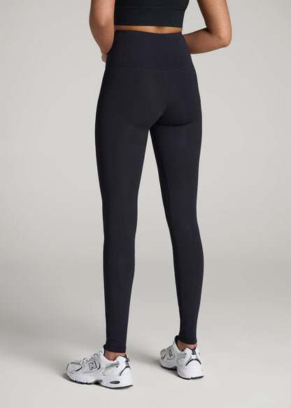 Balance High-Rise Leggings for Tall Women in Ribbed Black