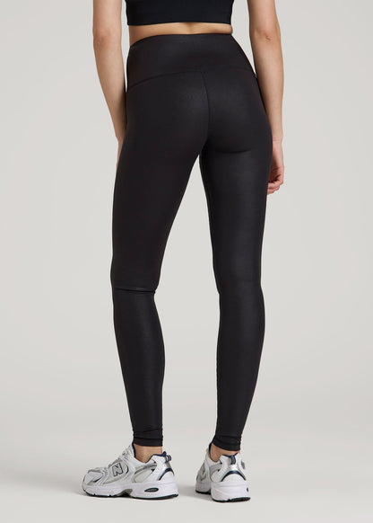 Balance High-Rise Leggings for Tall Women in Black Shine
