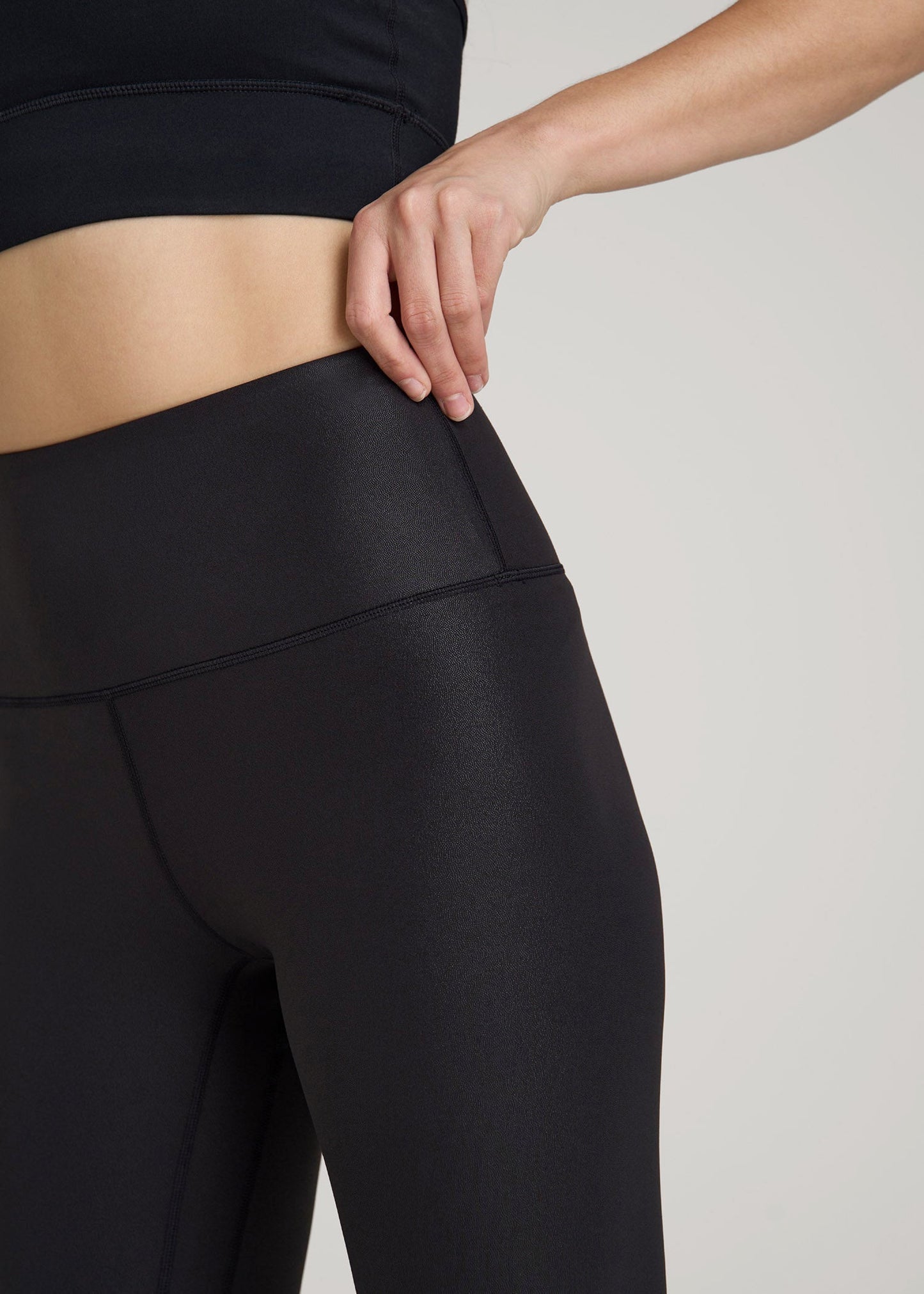 Balance High-Rise Leggings for Tall Women in Black Shine